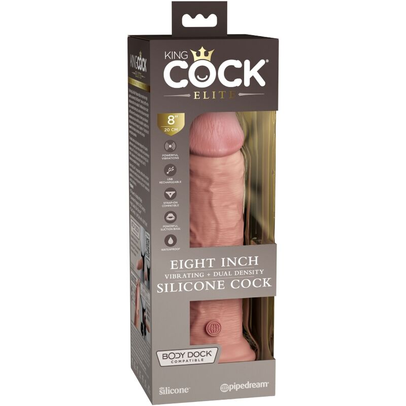 KING COCK - ELITE REALISTISK DILDO VIBRERENDE & SILIKONE 20,3 CM