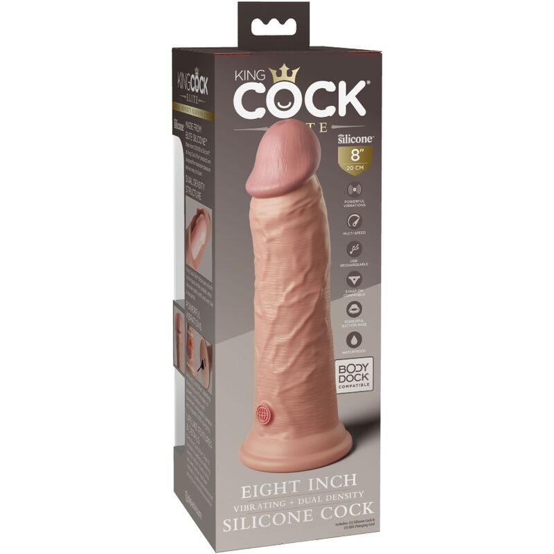 KING COCK - ELITE REALISTISK DILDO VIBRERENDE & SILIKONE 20,3 CM