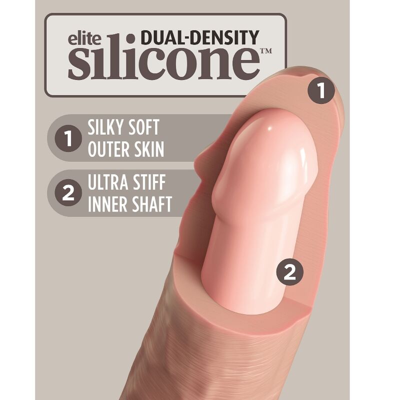 KING COCK - ELITE REALISTISK DILDOVIBRATOR & SILIKONE FJERNBETJENING 23 CM