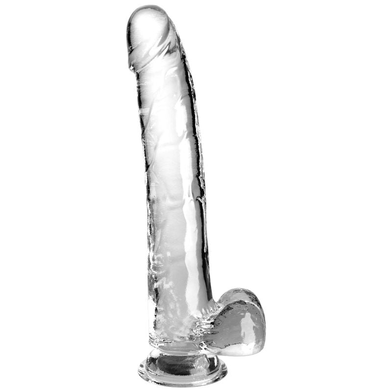 KING COCK - KLAR DILDO MED TESTIKLE 24,8 CM TRANSPARENT