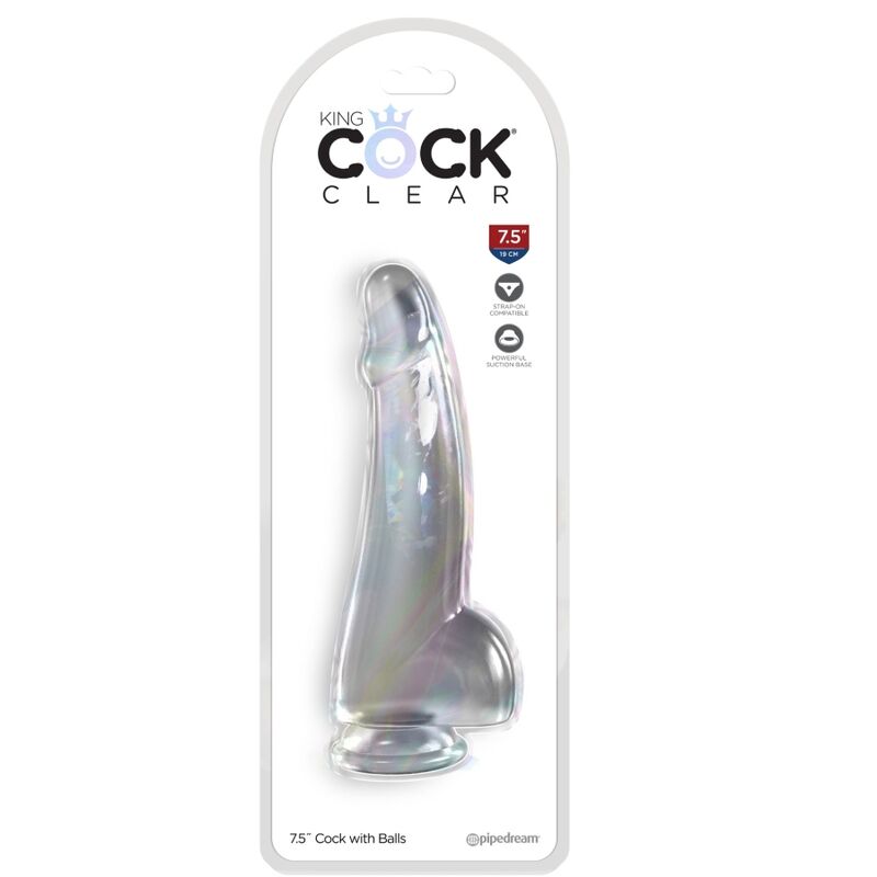 KING COCK - KLAR DILDO MED TESTIKLE 15,2 CM TRANSPARENT