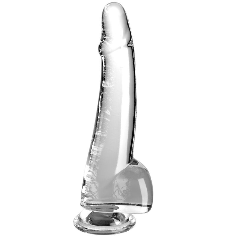 KING COCK - KLAR DILDO MED TESTIKLE 19 CM TRANSPARENT
