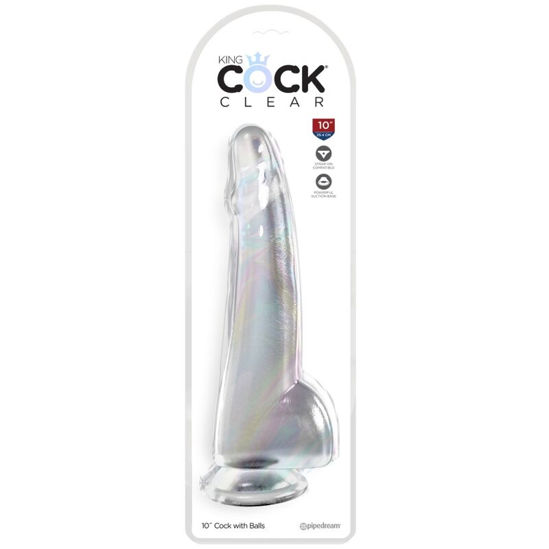 KING COCK - KLAR DILDO MED TESTIKLE 19 CM TRANSPARENT