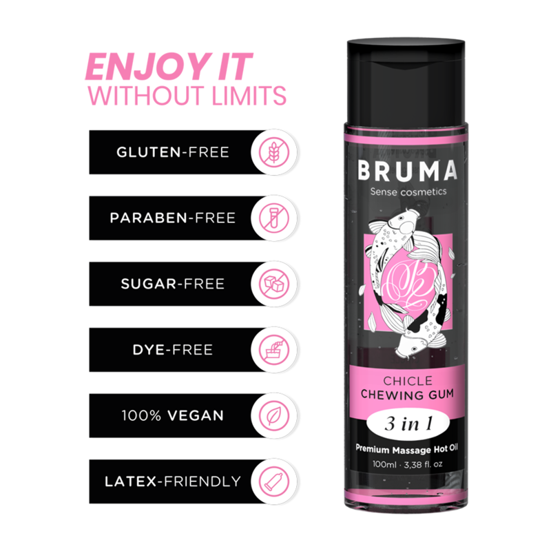 BRUMA - PREMIUM MASSAGE VARM OLIE TYGGEGUMMI 3 I 1 - 100 ML