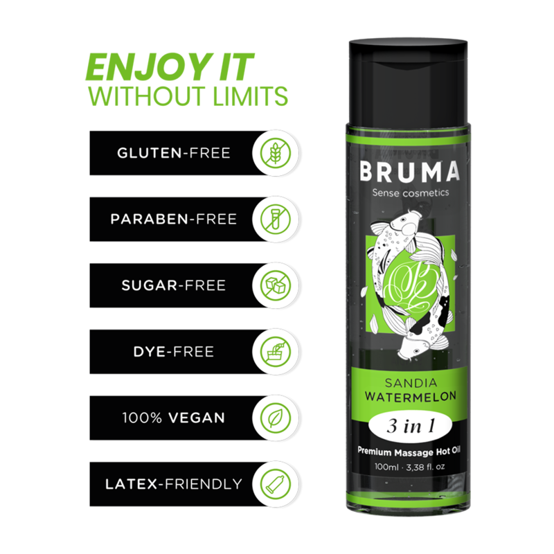 BRUMA - PREMIUM MASSAGE VARM OLIE VANDMELON 3 I 1 - 100 ML