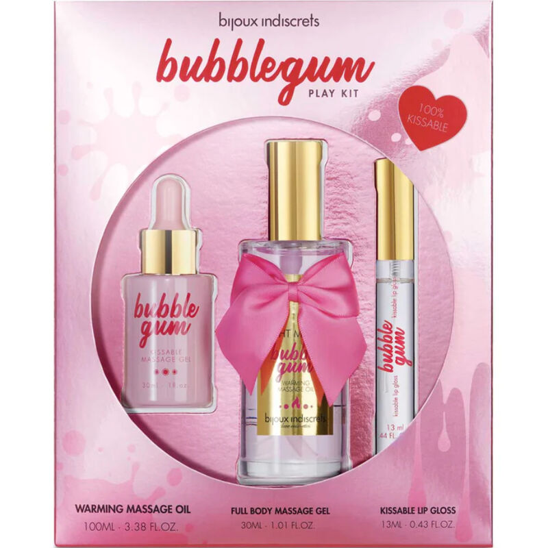 BIJOUX - INDISCRETS BUBBLEGUM-LEGESÆT MED OLIE-GEL OG LIPGLOSS