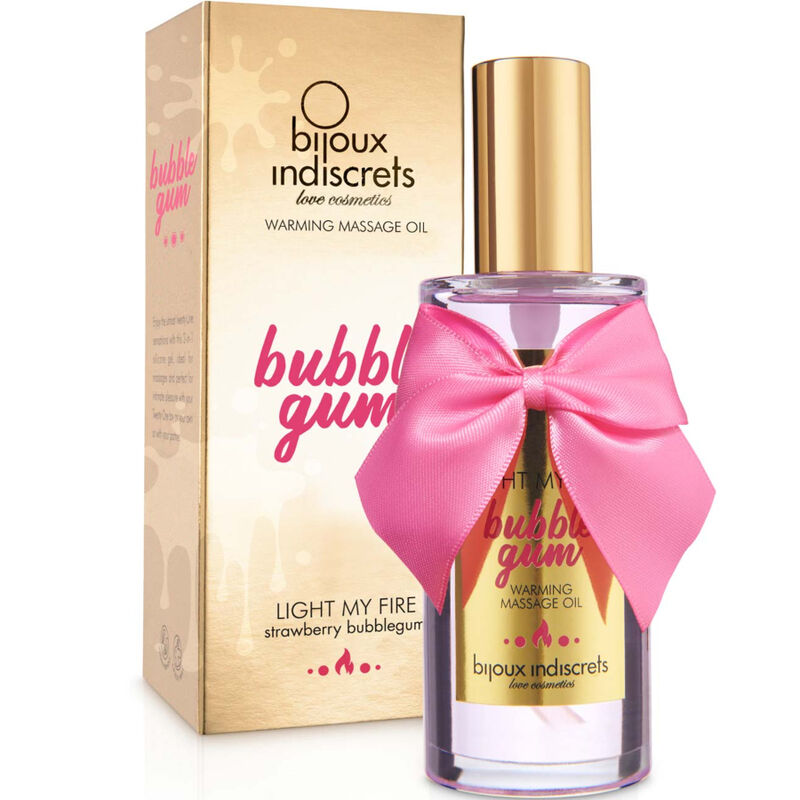 BIJOUX - INDISCRETS LIGHT MY FIRE MASSAGEOLIE VARMEFFEKT TYGGEGUMMISMAG