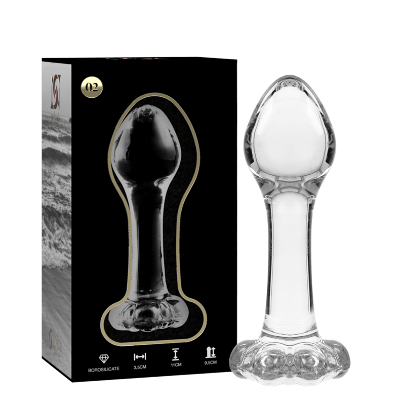 NEBULA-SERIEN FRÅ IBIZA - MODEL 2 ANALPLUG BOROSILIKATGLAS KLAR 11 CM -O- 3,5 CM