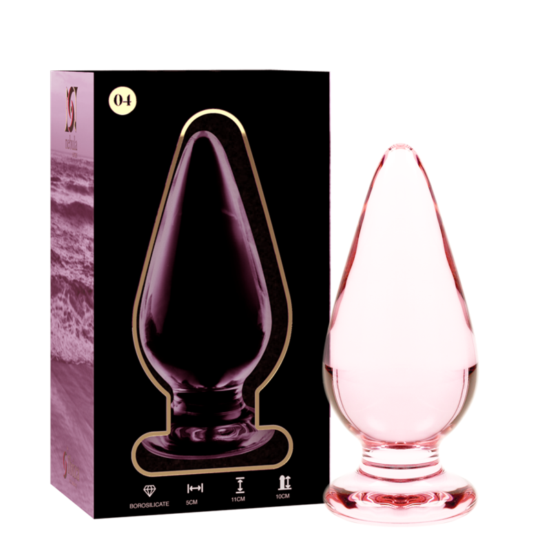 NEBULA-SERIEN AF IBIZA - MODEL 4 ANALPLUG BOROSILIKATGLAS PINK 11 CM -O- 5 CM