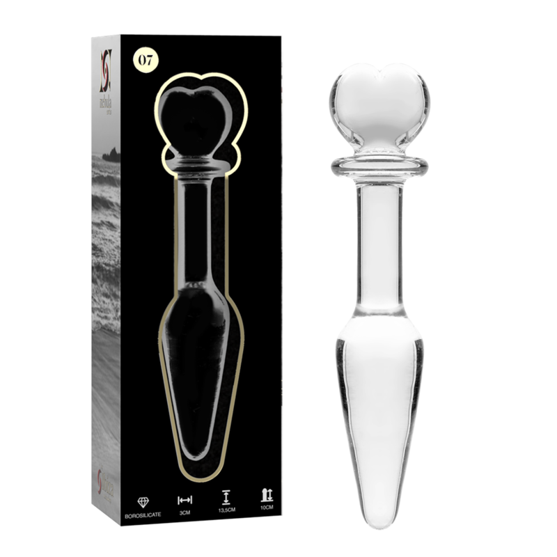 NEBULA-SERIEN FRÅ IBIZA - MODEL 7 ANALPLUG BOROSILIKATGLAS KLAR 13,5 CM -O- 3 CM