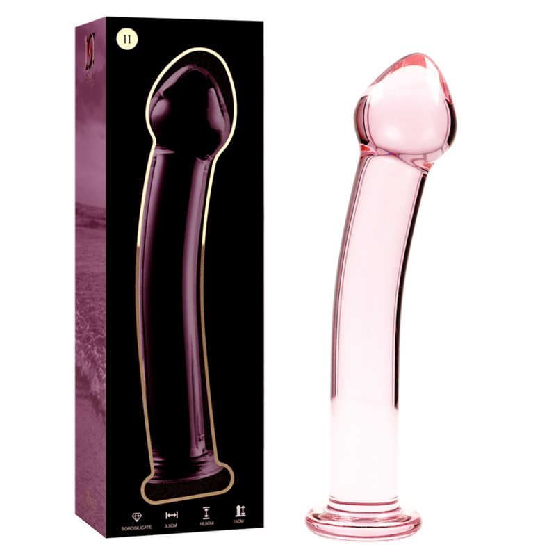 NEBULA-SERIEN FRA IBIZA - MODEL 11 DILDO BOROSILIKATGLAS PINK 16 CM -O- 3 CM