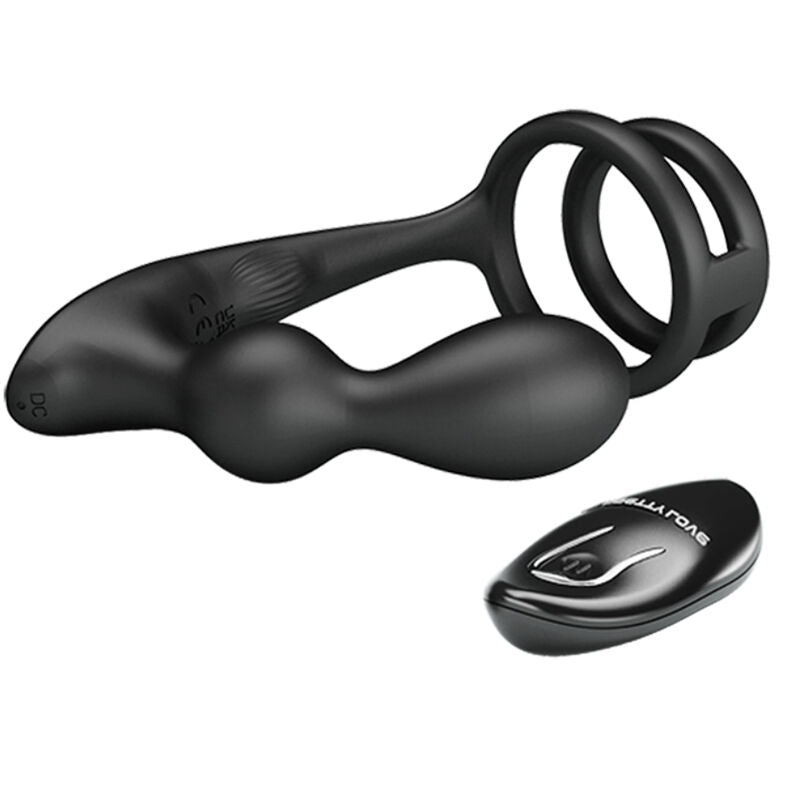 PRETTY LOVE - MARSHALL PENIS RING MED VIBRERENDE ANALPLUG MED FJERNBETJENING