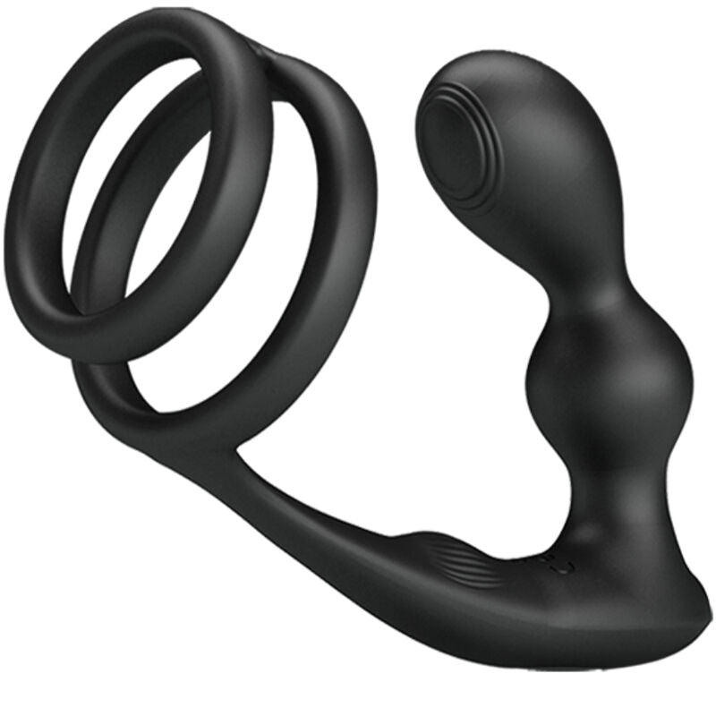 PRETTY LOVE - MARSHALL PENIS RING MED VIBRERENDE ANALPLUG MED FJERNBETJENING
