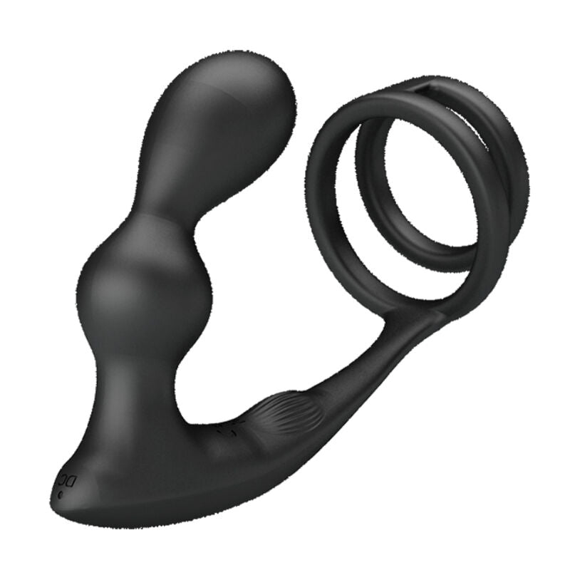 PRETTY LOVE - MARSHALL PENIS RING MED VIBRERENDE ANALPLUG MED FJERNBETJENING