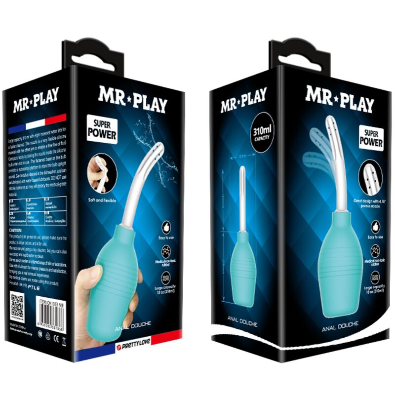 MR PLAY - ANAL PÆRE BLÅ GUMMI BRUSER