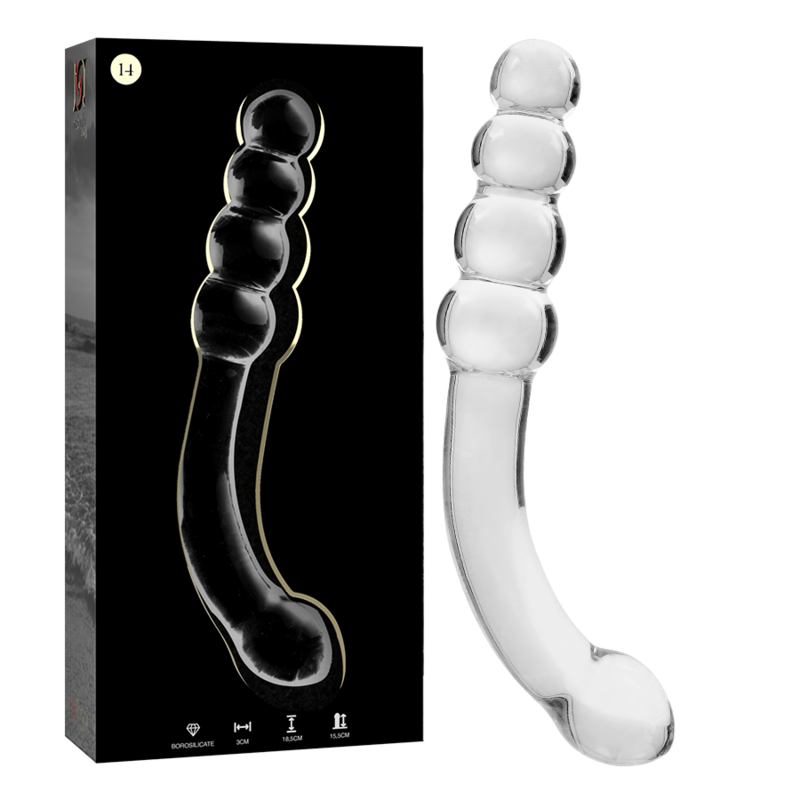 NEBULA-SERIEN FRA IBIZA - MODEL 14 DILDO BOROSILIKATGLAS KLAR 18,5 CM -O- 3 CM