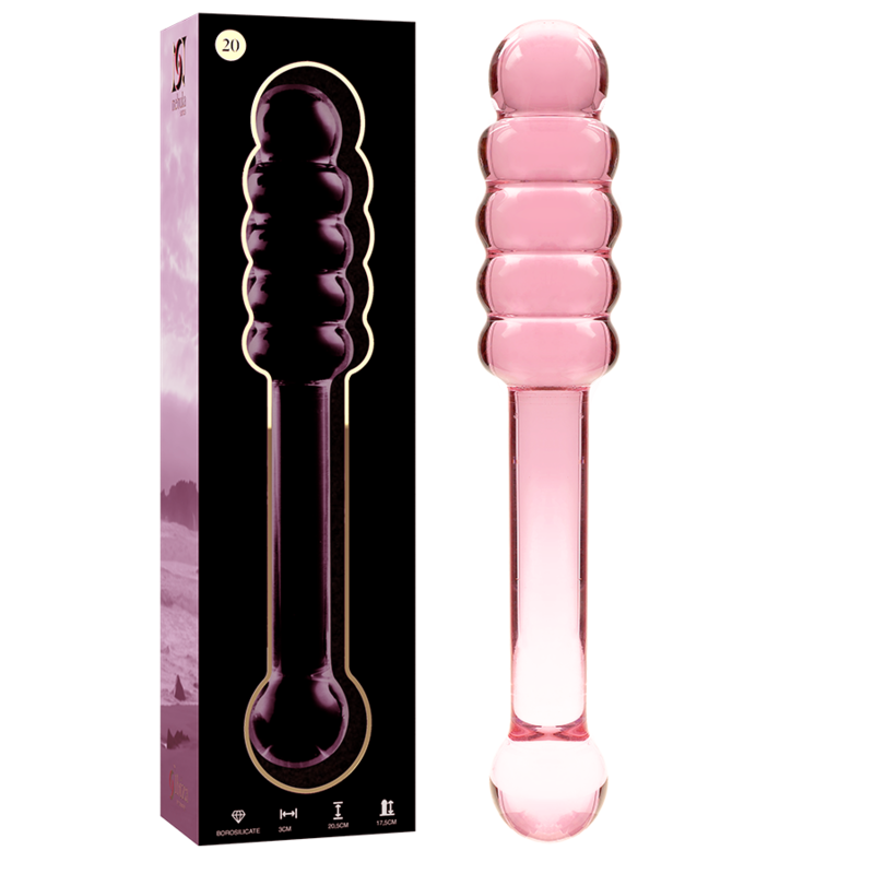 NEBULA-SERIEN FRA IBIZA - MODEL 20 DILDO BOROSILIKATGLAS PINK 20,5 CM -O- 3 CM