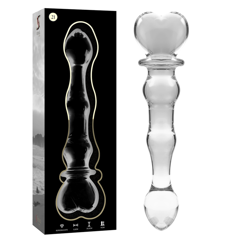 NEBULA-SERIEN FRA IBIZA - MODEL 21 DILDO BOROSILIKATGLAS KLAR 20,5 CM -O- 3,5 CM