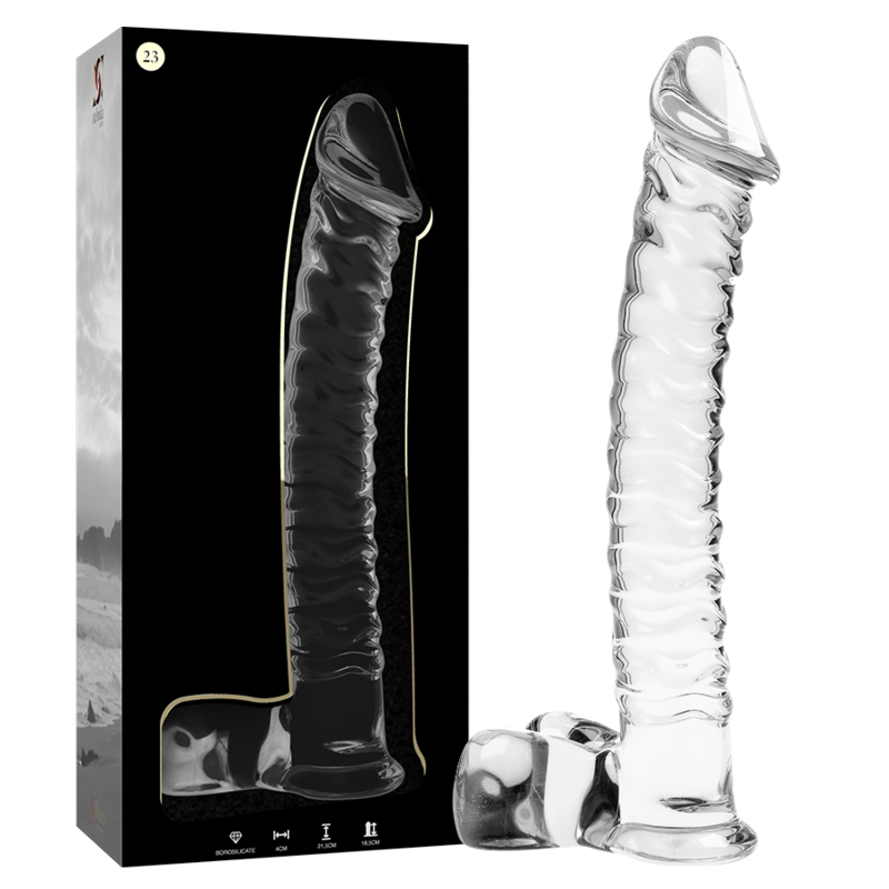 NEBULA-SERIEN FRA IBIZA - MODEL 23 DILDO BOROSILIKATGLAS KLAR 21,5 CM -O- 4 CM