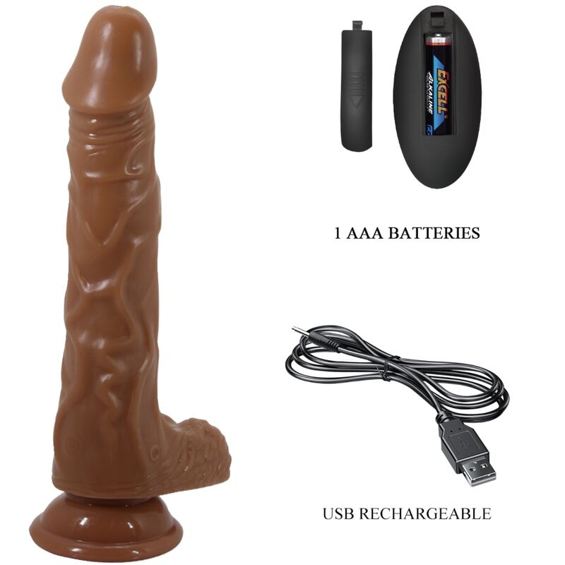 BAILE - BODACH REALISTISK VIBRATOR MED FJERNBETJENING SUGEKOP