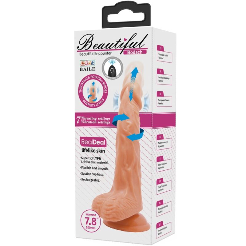 BAILE - BODACH REALISTISK VIBRATOR MED FJERNBETJENING SUGEKOP