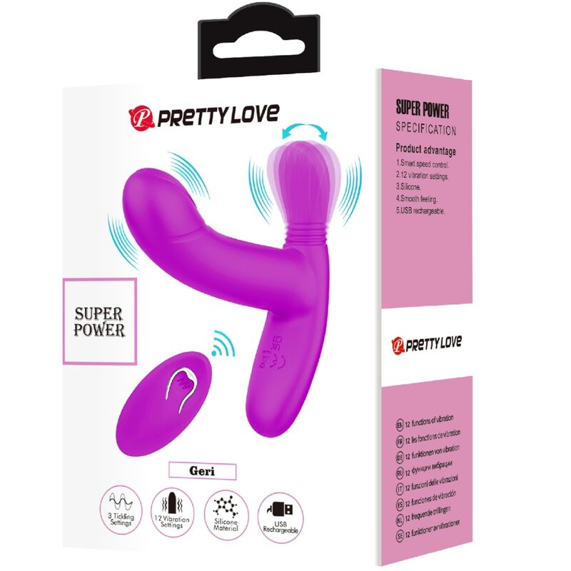 PRETTY LOVE - GERI KLITORIS MASSAGEAPPARAT LYSERØD FJERNBETJENING