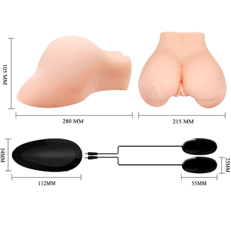 CRAZY BULL - VAGINA OG ANUS MED REALISTISK NET MED VIBRATION