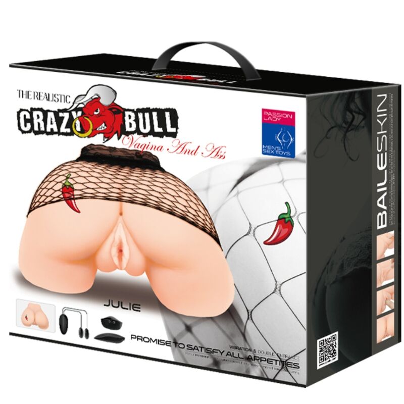 CRAZY BULL - VAGINA OG ANUS MED REALISTISK NET MED VIBRATION