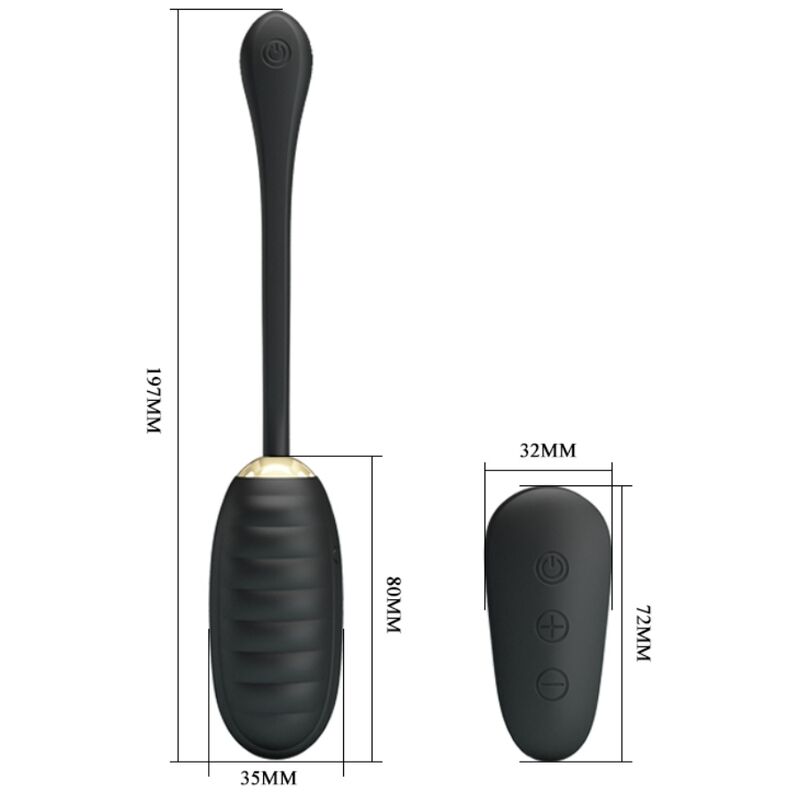 PRETTY LOVE - DOREEN LUXURY GENOPLADELIG VIBRERENDE ÆG SORT FJERNBETJENING