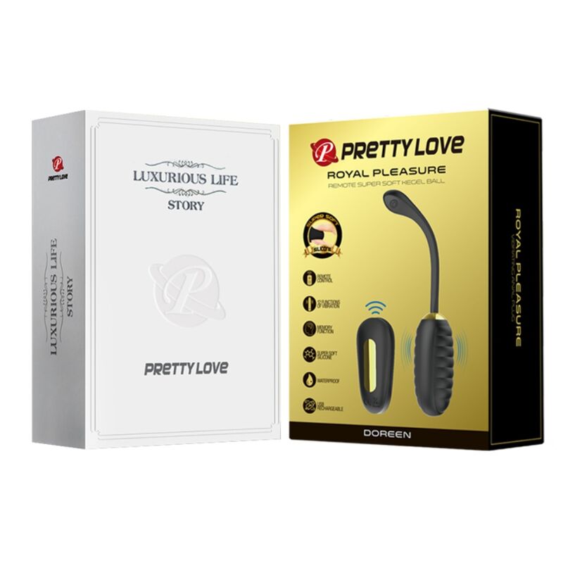 PRETTY LOVE - DOREEN LUXURY GENOPLADELIG VIBRERENDE ÆG SORT FJERNBETJENING