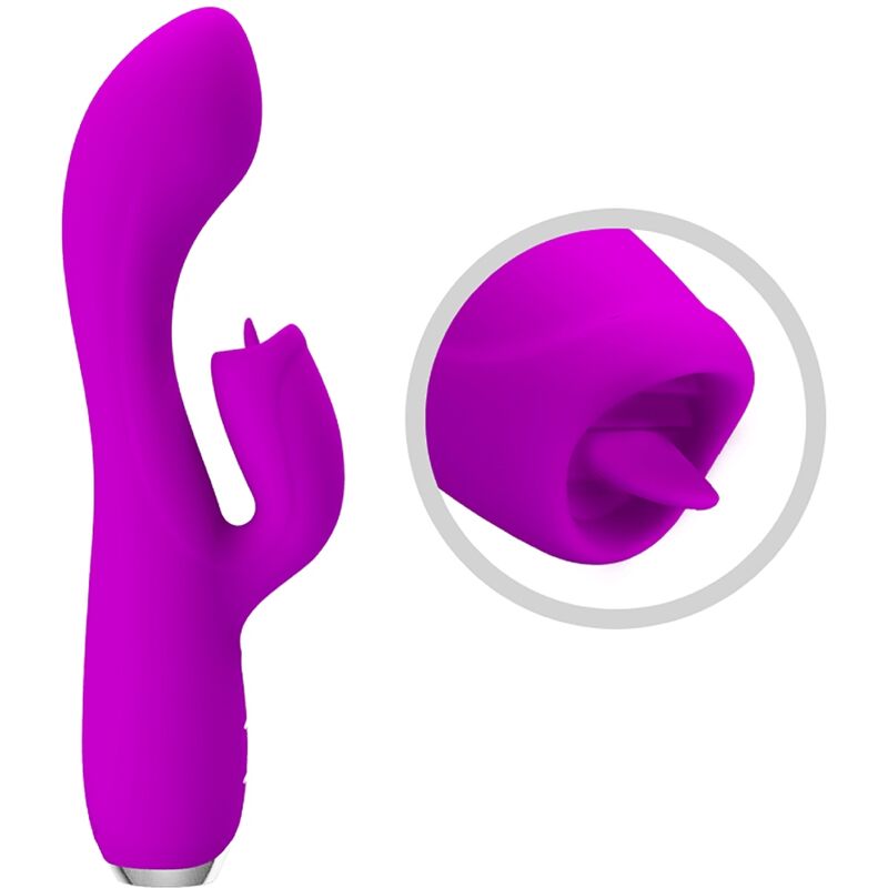 PRETTY LOVE - GLORIA GENOPLADELIG KANINVIBRATOR - VANDTÆT LILLA