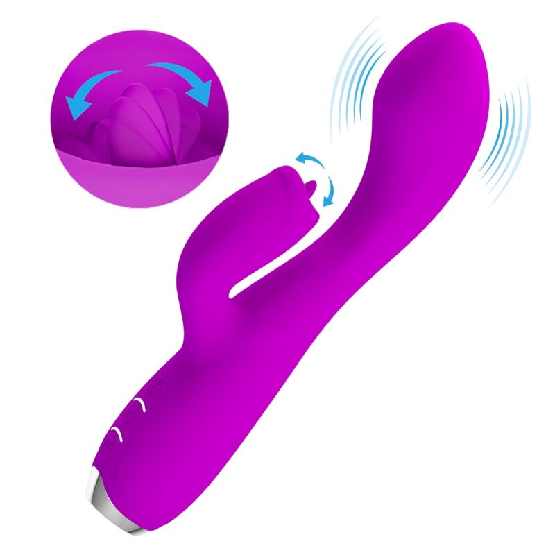 PRETTY LOVE - GLORIA GENOPLADELIG KANINVIBRATOR - VANDTÆT LILLA