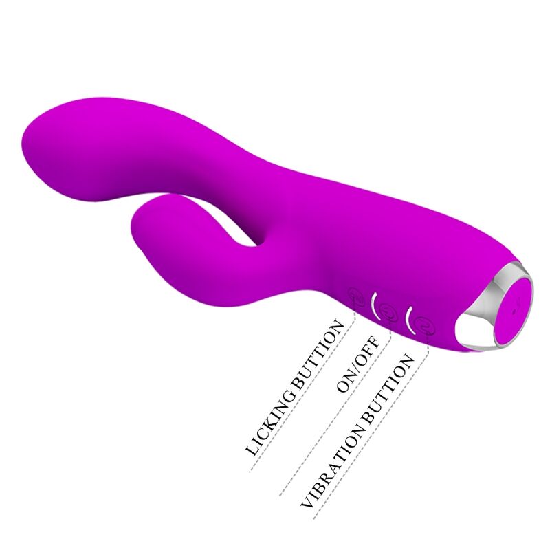 PRETTY LOVE - GLORIA GENOPLADELIG KANINVIBRATOR - VANDTÆT LILLA