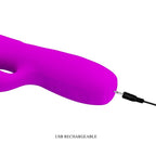 PRETTY LOVE - MELANIE PURPLE GENOPLADELIG KANINVIBRATOR