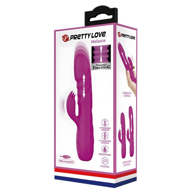 PRETTY LOVE - MELANIE PURPLE GENOPLADELIG KANINVIBRATOR