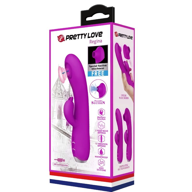 PRETTY LOVE - REGINA GENOPLADELIG VIBRATOR-SUGEGEL LILLA