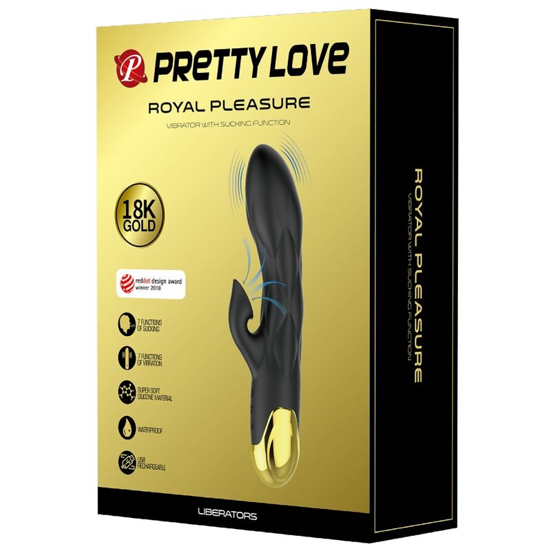 PRETTY LOVE - SORT GENOPLADELIG FORGYLDET LUKSUSVIBRATOR