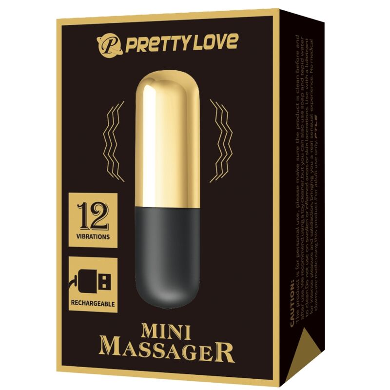 PRETTY LOVE - GYLDEN GENOPLADELIG KUGLEVIBRATOR