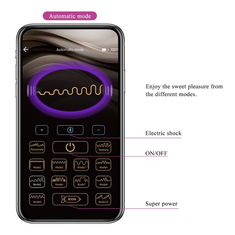 PRETTY LOVE - JEFFERSON APP-KONTROLLERET ANALPLUG SORT