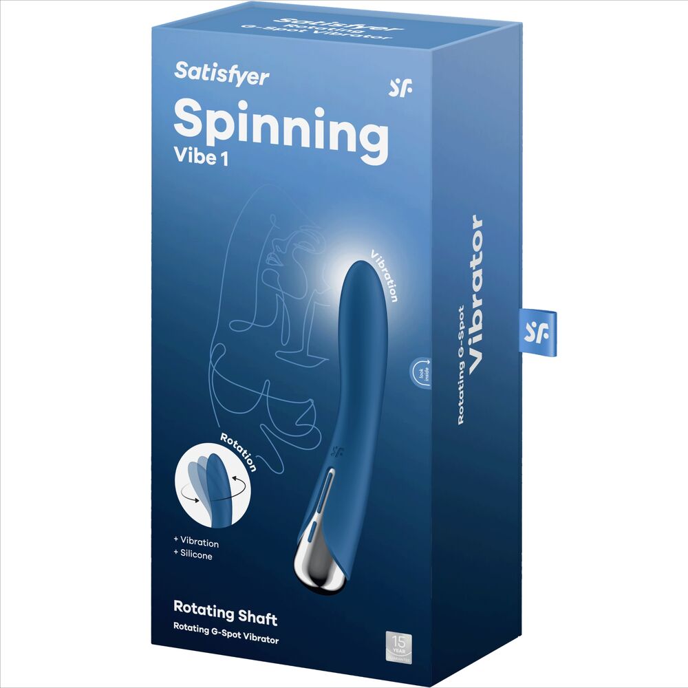 SATISFYER - SPINNING VIBE 1 G-PUNKT VIBRATOR MED BLÅ ROTATOR