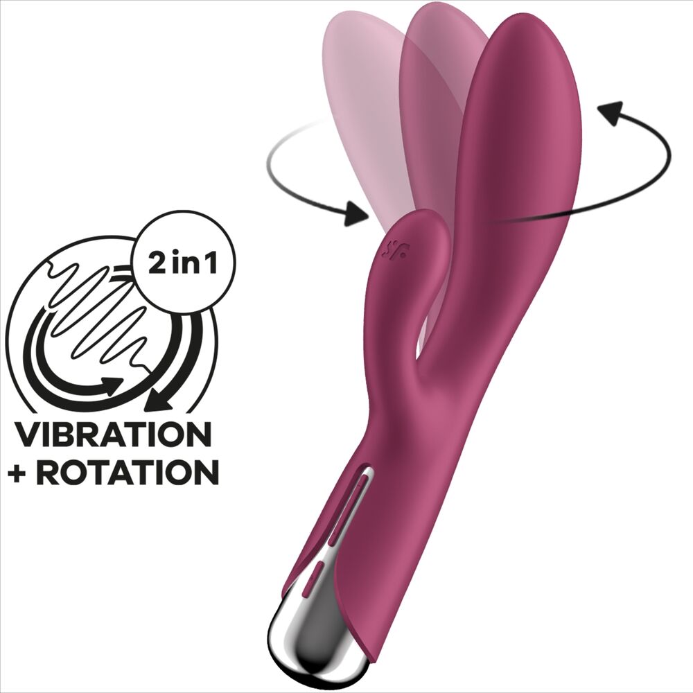 SATISFYER - SPINNING RABBIT 1 KLITORIS OG RØD G-PUNKT STIMULERING