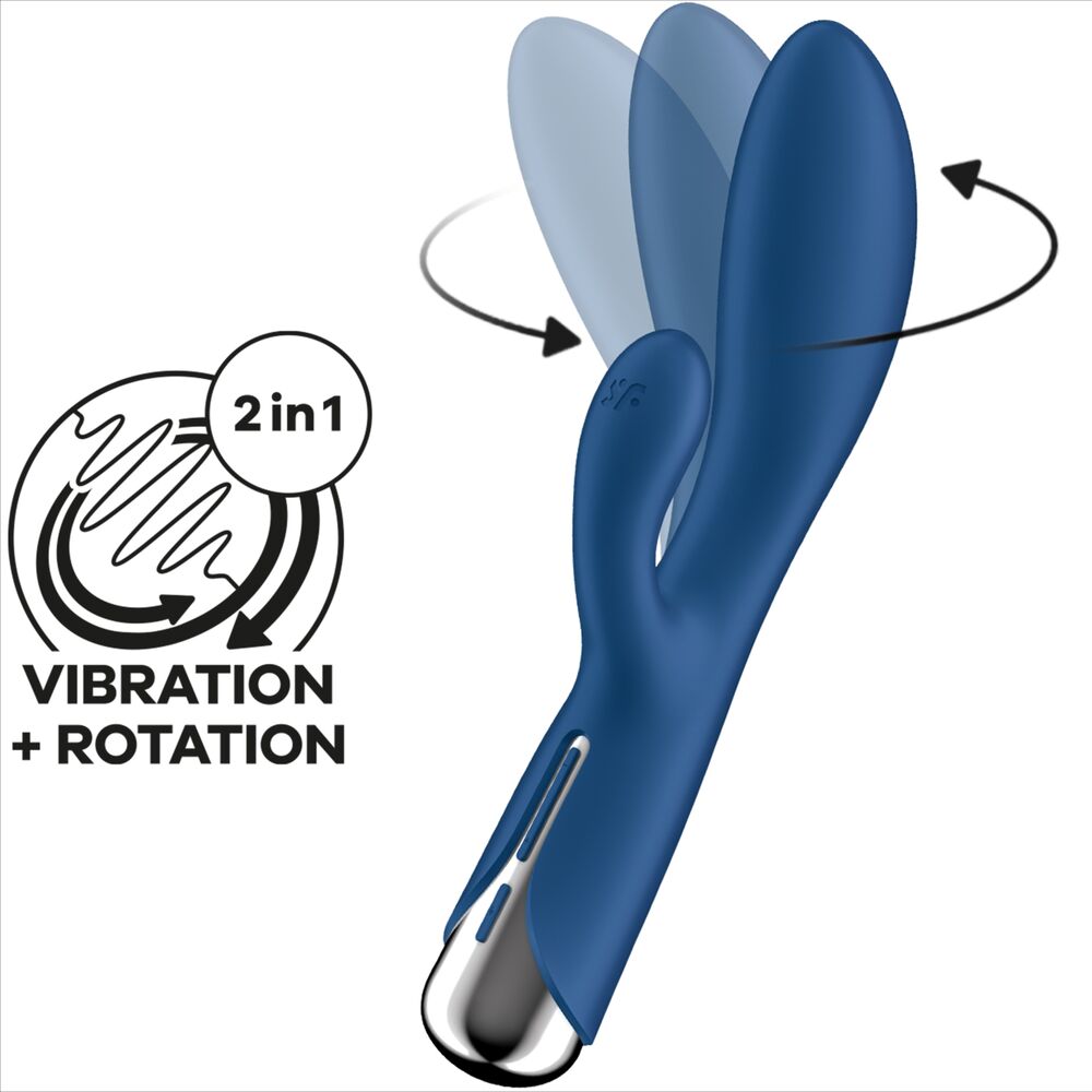 SATISFYER - SPINNING RABBIT 1 KLITORIS- OG G-PUNKTSTIMULATION BLÅ
