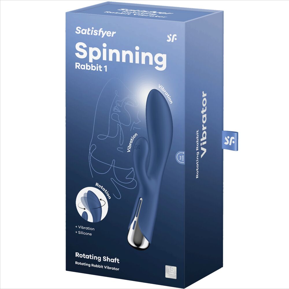 SATISFYER - SPINNING RABBIT 1 KLITORIS- OG G-PUNKTSTIMULATION BLÅ