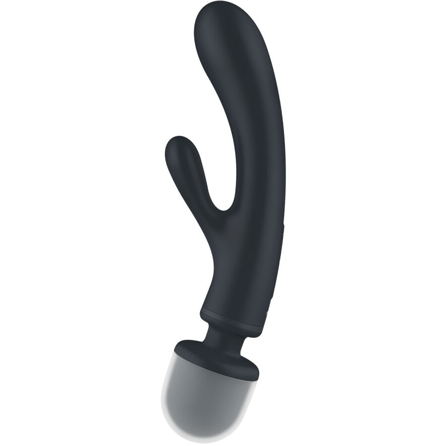 SATISFYER - TRIPLE LOVER KANINVIBRATOR MASSAGEAPPARAT GRÅ