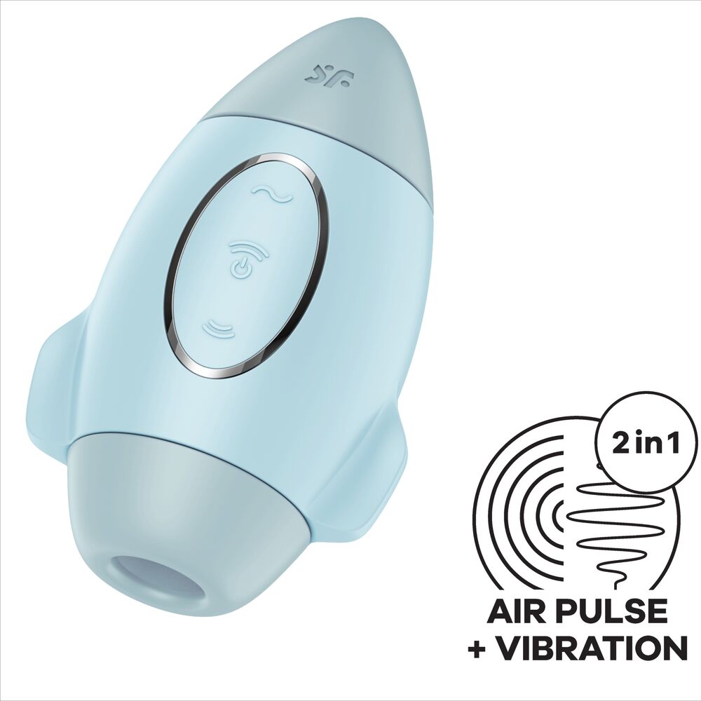SATISFYER - MISSION CONTROL BLÅ LILLE DOBBELT IMPULSVIBRATOR