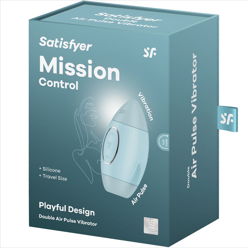 SATISFYER - MISSION CONTROL BLÅ LILLE DOBBELT IMPULSVIBRATOR