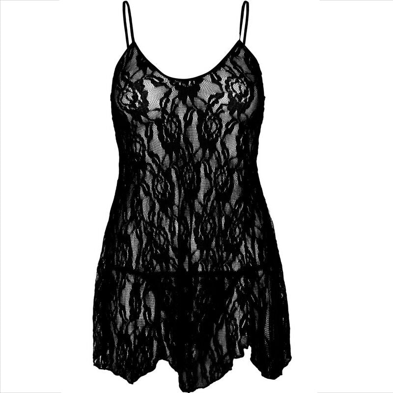 LEG AVENUE - CHEMISE MED BLOMSTERMØNSTER