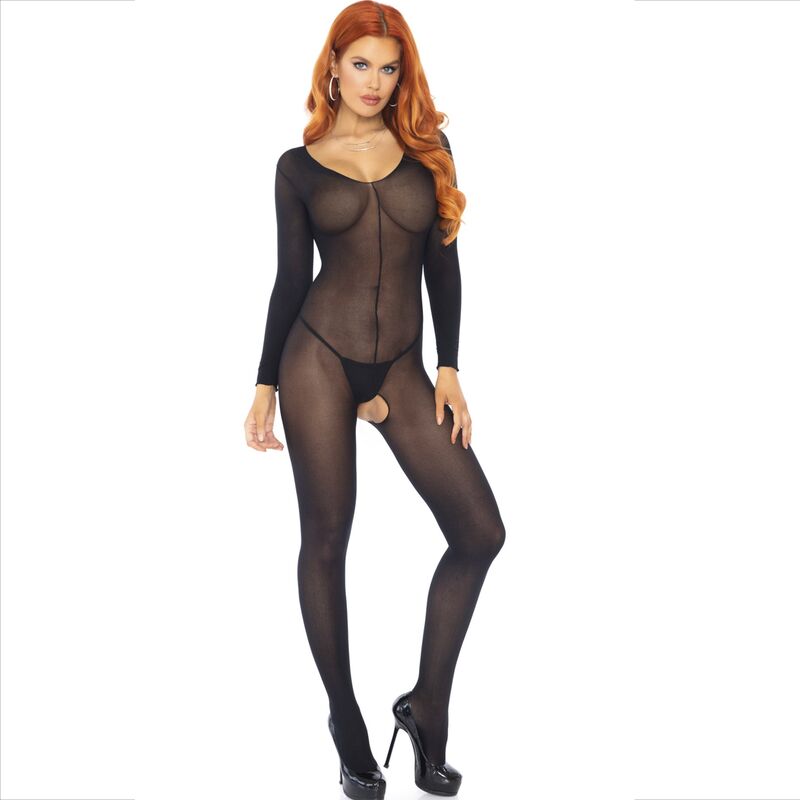 LEG AVENUE - BODYSTOCKING LANGE ÆRMER SORT