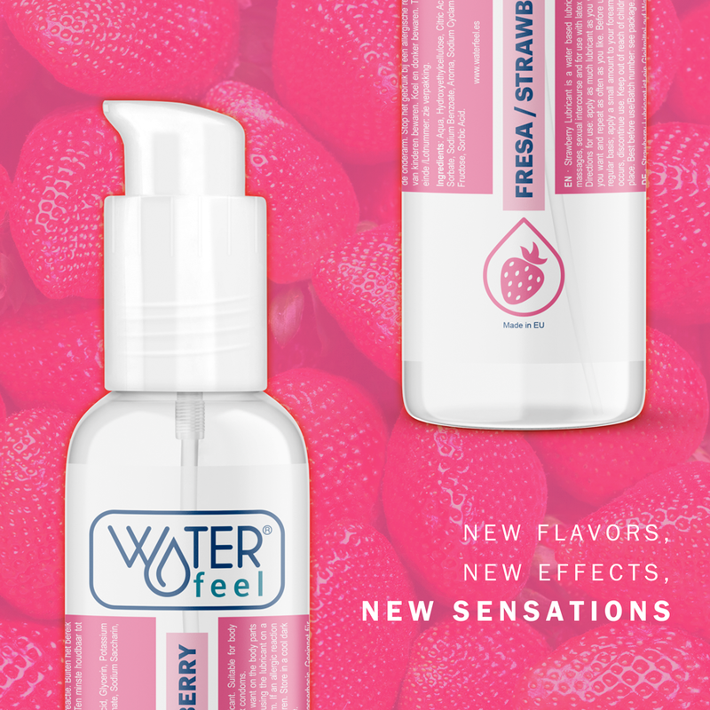 WATERFEEL - JORDBÆR VANDBASERET GLIDEMIDDEL 175 ML