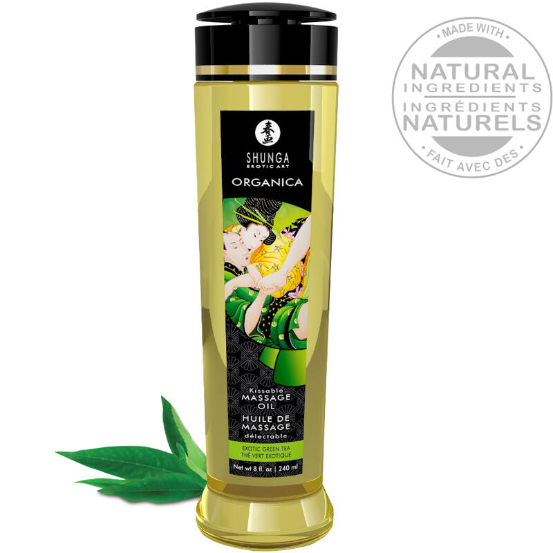 SHUNGA - ØKOLOGISK MASSAGEOLIE GRØN TE 240 ML